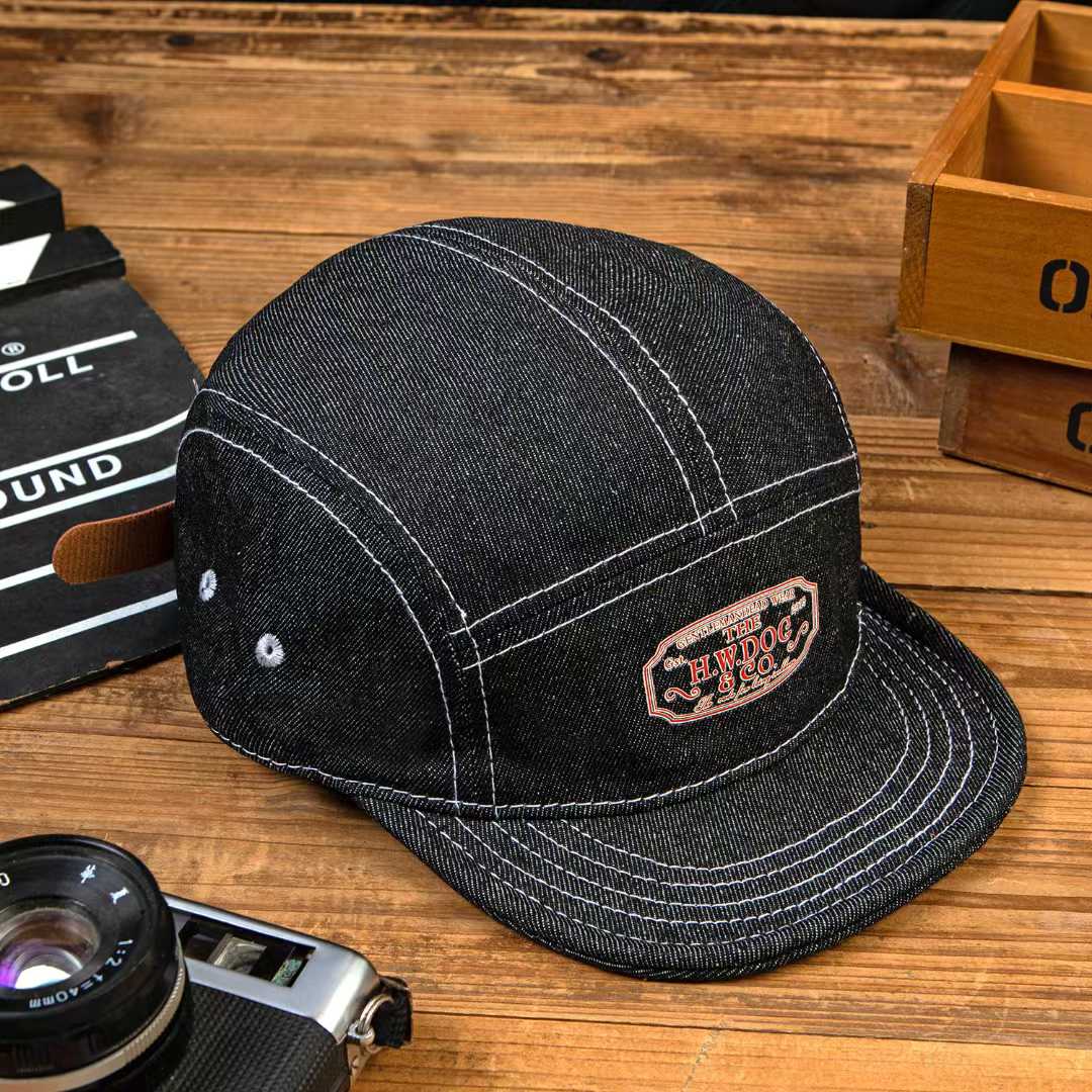 Cycling Commute Outfit - Geweven borduurwerk HW letterlogo denim baseballpet