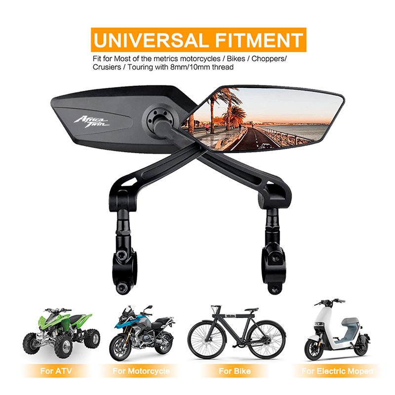 Mirror Handlebar Convex - Motorfiets Stuur Spiegel Vouwen Zwart groothoek