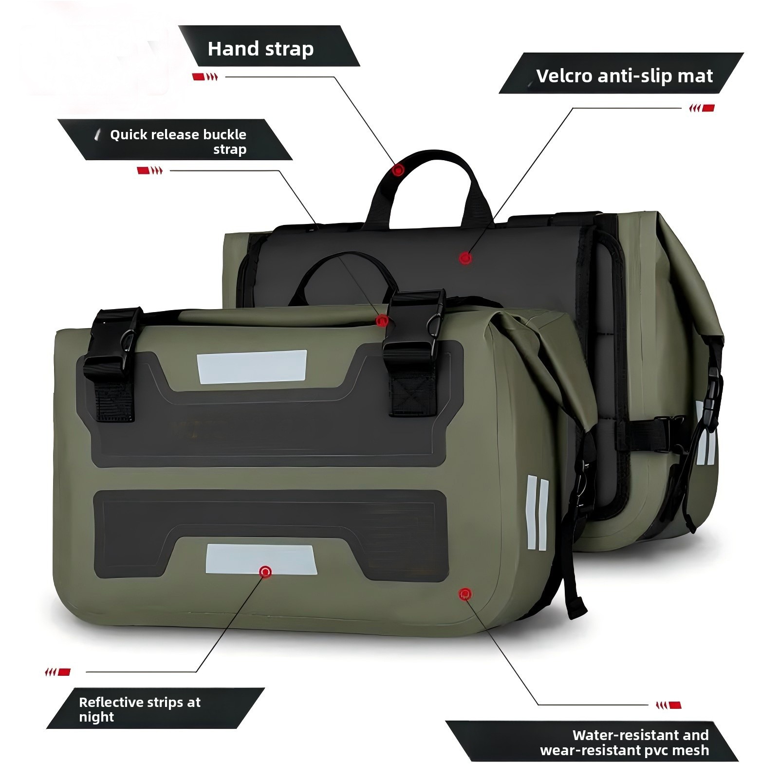 Panniers Waterproof Rear - 30L x2 Motorfiets Zadeltassen Waterdicht Snel